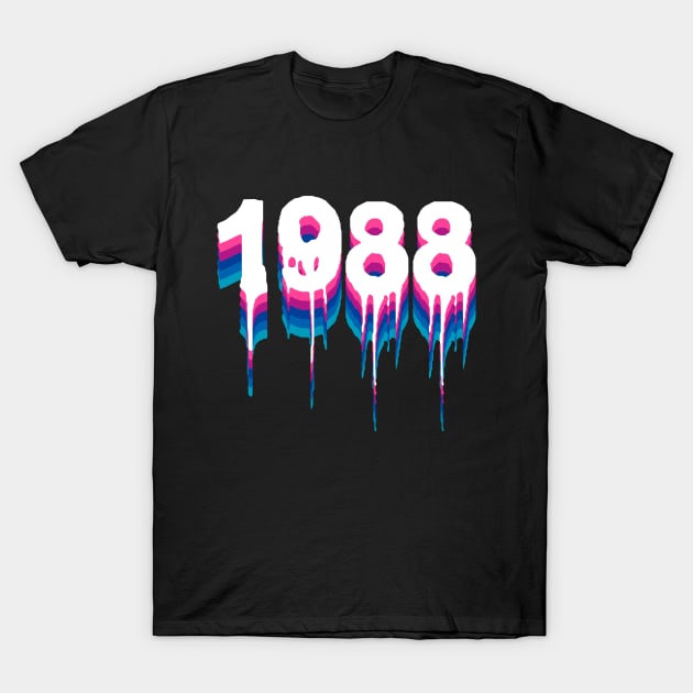 1988 Year Liquid Retro Neon T-Shirt by Liquids